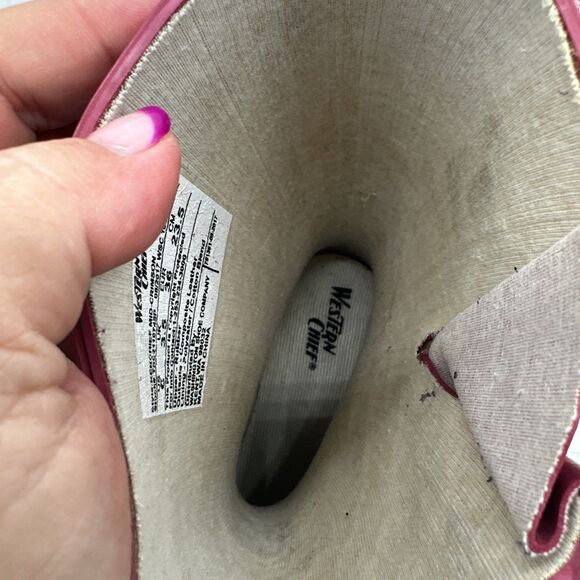 Women’s SIZE 6 Western Chief KERCHIEF Mid-CRIMSON Calf Rain Boots - Picture 7 of 10